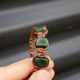 New Zealand Greenstone One Off Macrame Bracelet (1A3-660)