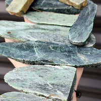 1kg Raw New Zealand Greenstone / Pounamu Carving Slices (R14B120)