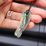 Natural Paua Abalone Free Shape Pendant Necklace (1BBB256)