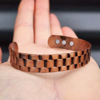 Copper Magnetic Checkered Cuff Bracelet