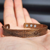 Copper Magnetic Geometric Cuff Bracelet