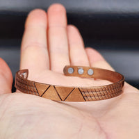 Copper Magnetic Geometric Cuff Bracelet