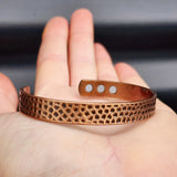 Copper Magnetic Hammer Finished Cuff Bracelet