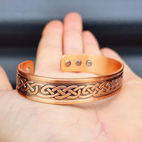 Copper Magnetic Wide Celtic Cuff Bracelet