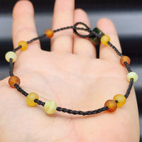 Deluxe Raw Amber & Greenstone Teething Necklace - Heavy Duty Macrame