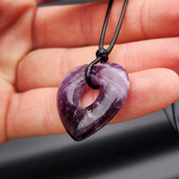 Natural Amethyst Heart Pendant Necklace