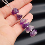 Solid Sterling Silver & Natural Raw Amethyst Handmade Necklace