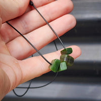 New Zealand Greenstone Pounamu Irregular Bead Pendant Necklace (AJJC2239)