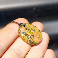 Natural Unakite Pendant Necklace (1BBB32)