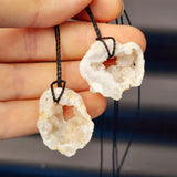 Natural Agate Druzy Pendant Necklaces