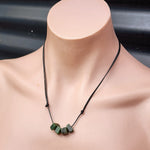 New Zealand Greenstone Pounamu Irregular Bead Pendant Necklace (AJJC2239)