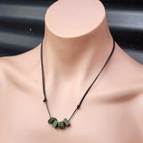 New Zealand Greenstone Pounamu Irregular Bead Pendant Necklace (AJJC2239)