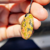 Natural Unakite Pendant Necklace (1BBB32)