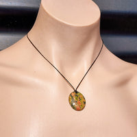 Natural Unakite Pendant Necklace (1BBB32)