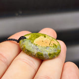 Natural Unakite Oval Pendant Necklace (1BBB47)