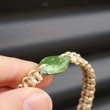 New Zealand Greenstone One Off Macrame Bracelet (1A3-671)