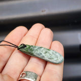 Raw New Zealand Greenstone Pounamu Pendant Necklace (AJJC2168)