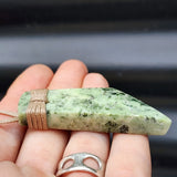 NZ Greenstone Pounamu Toki Pendant Necklace (N61)