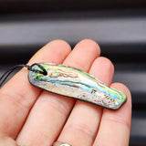 Natural Paua Abalone Free Shape Pendant Necklace (1BBB256)