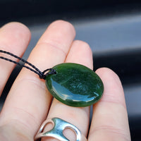 Natural Greenstone Pendant Necklace (1BBB257)