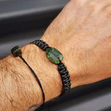 New Zealand Greenstone One Off Macrame Bracelet (1A3-669)