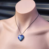 Natural Lapis Lazuli Heart Pendant Necklaces (1BBB262)