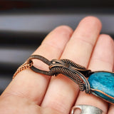 Handmade Copper & Natural Apatite Wire Wrap Necklace