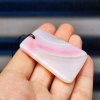 Pink Agate Carved Pendant Necklace (1BBB106)