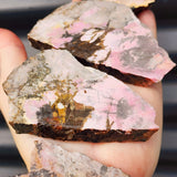 500g Raw New Zealand Rhodonite / Pink Pounamu Carving Slices (R14B73)