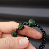 New Zealand Greenstone One Off Macrame Bracelet (1A3-698)