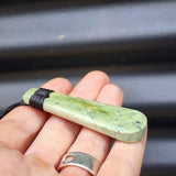 NZ Greenstone Pounamu Toki Pendant Necklace (N93)