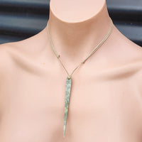 NZ Greenstone Pounamu Spear Pendant Necklace (N85)