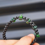 Greenstone Macrame Bracelet - Black 5 Stones