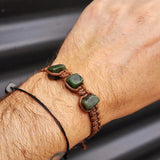 New Zealand Greenstone One Off Macrame Bracelet (1A3-660)