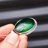Solid Sterling Silver & Green Labradorite Handmade Necklace