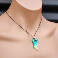 Natural Paua Abalone Free Shape Pendant Necklace (1BBB255)