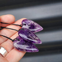 Natural Amethyst Heart Pendant Necklace