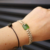 New Zealand Greenstone One Off Macrame Bracelet (1A3-700)