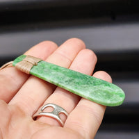 NZ Greenstone Pounamu Toki Pendant Necklace (N71)