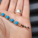 Copper Magnetic & Turquoise Chain Bracelet