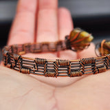 Handmade Copper & Raw Tiger Eye Cuff Bracelet