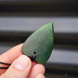 NZ Greenstone Pounamu Heart Pendant Necklace (N168)