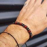 Black Macrame Cord & Polished Cognac Amber Bracelet