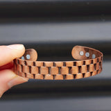 Copper Magnetic Checkered Cuff Bracelet