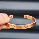 Copper Magnetic Heart Cuff Bracelet