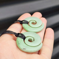 New Zealand Greenstone Pounamu Koru Pendant Necklace