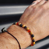 Adults Bracelet - Cognac Amber, Raw Cherry, Lava & Jasper