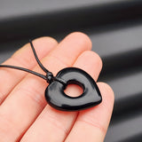 Natural Obsidian Heart Pendant Necklace