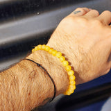 Adults Elastic Raw Honey Amber Bracelet