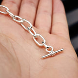 Solid Sterling Silver Handmade Chunky Chain Bracelet